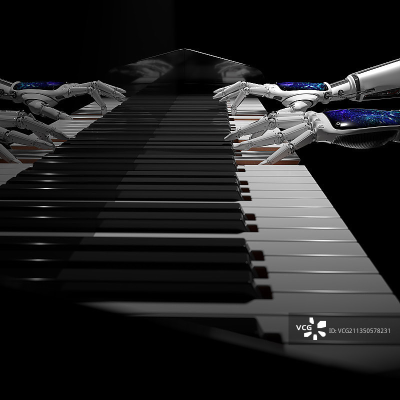 机器手在弹钢琴图片素材