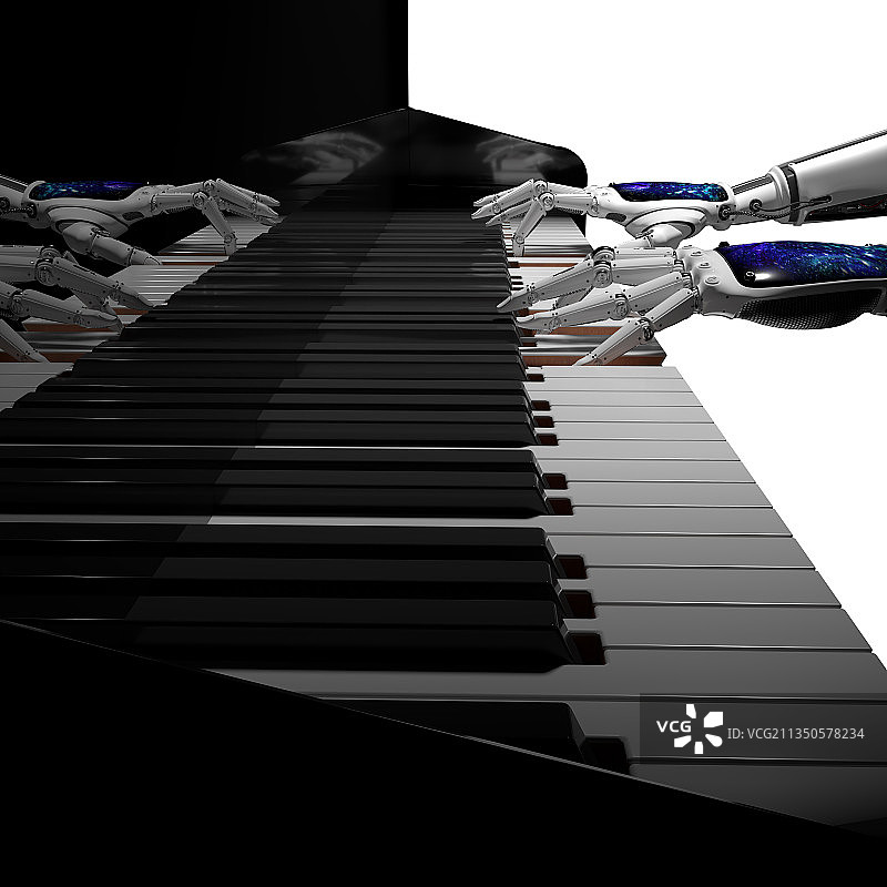 机器手在弹钢琴图片素材