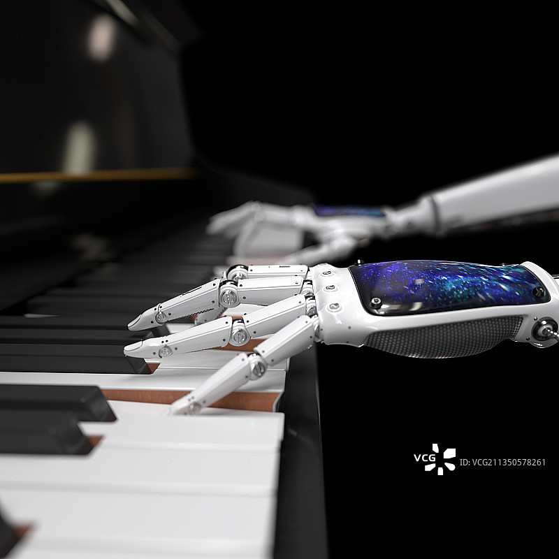 机器手在弹钢琴图片素材