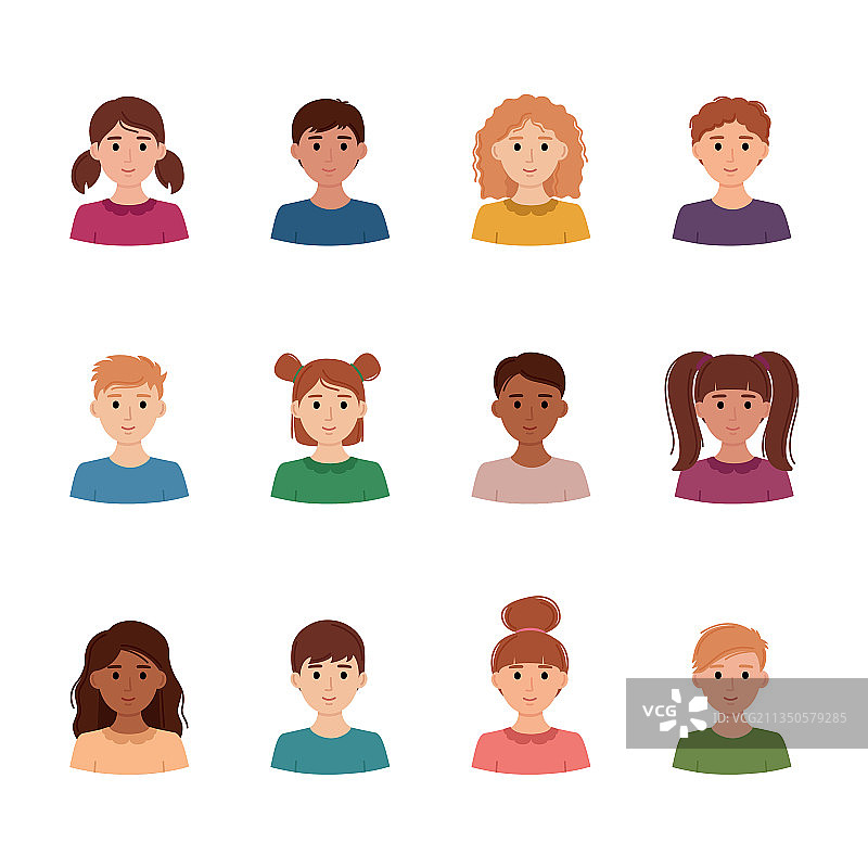 儿童头像肖像集图片素材