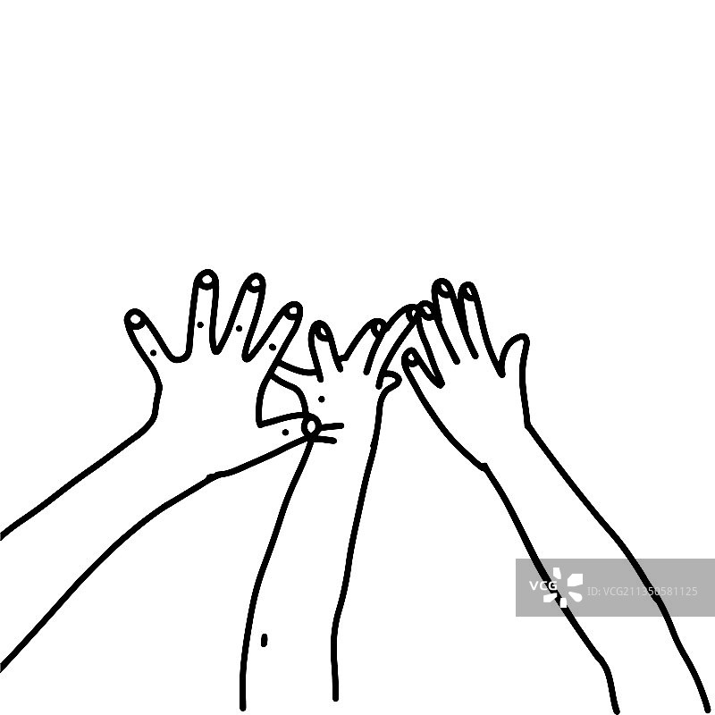 五个手指的卡通手势图片素材