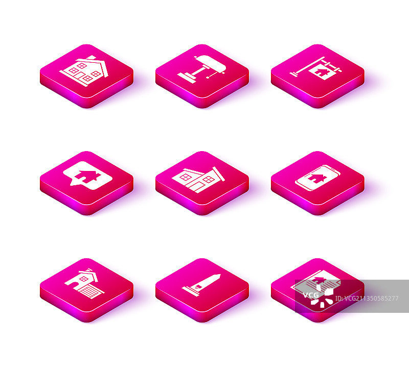 房屋、华盛顿纪念碑与地图指针图片素材