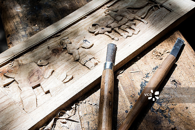 手工木雕工艺图片素材