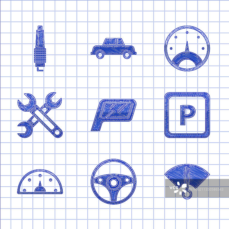 汽车后视镜方向盘速度计套装图片素材