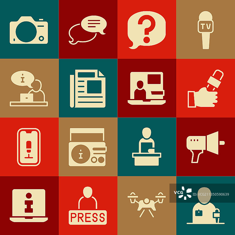 记者、新闻、扩音器、聊天气泡图片素材