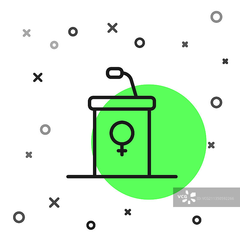 黑色线条舞台讲台或辩论台图片素材