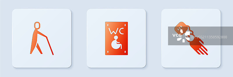 残疾盲人专用卫生间标志套装图片素材