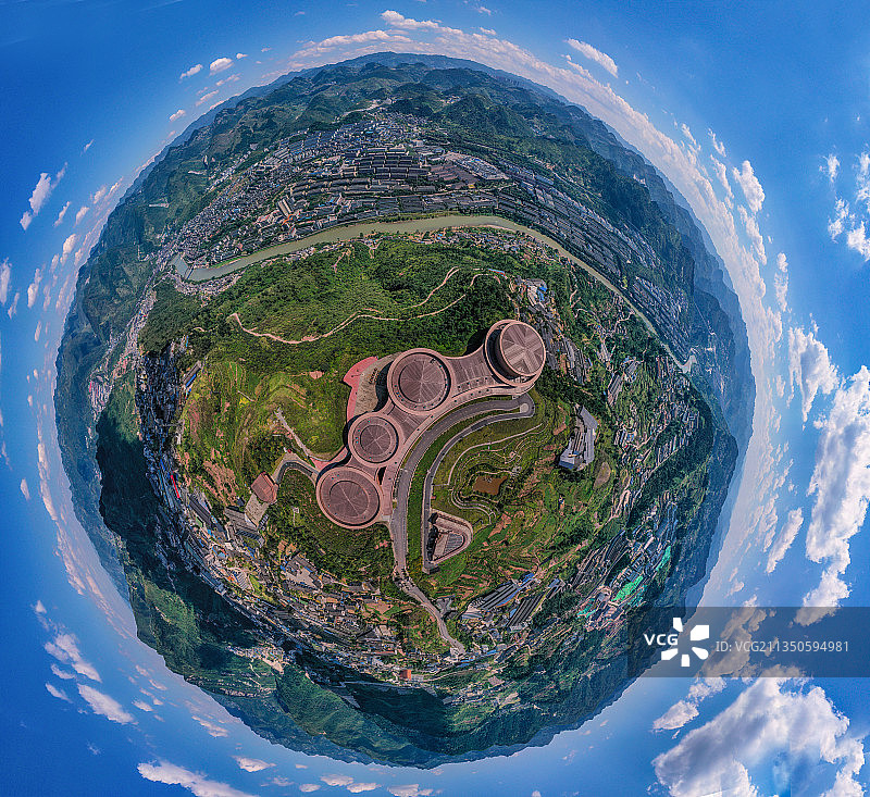 航拍酒都茅台酒镇，印象茅台超出想象图片素材