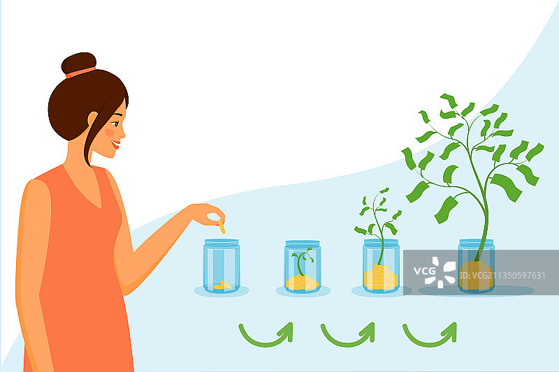 女人做家务并投资图片素材