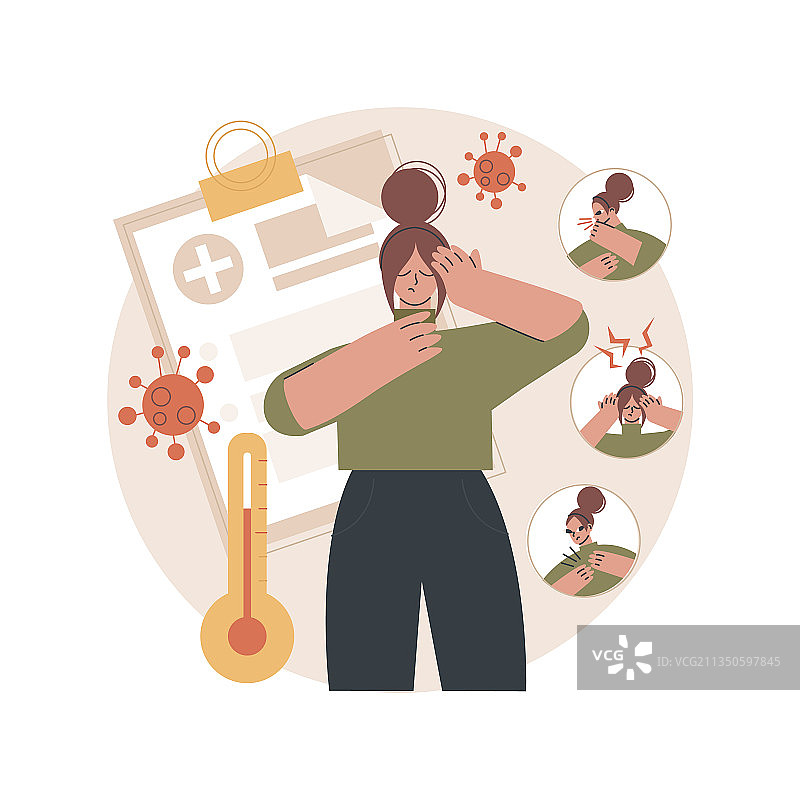 新冠病毒症状抽象概念图片素材