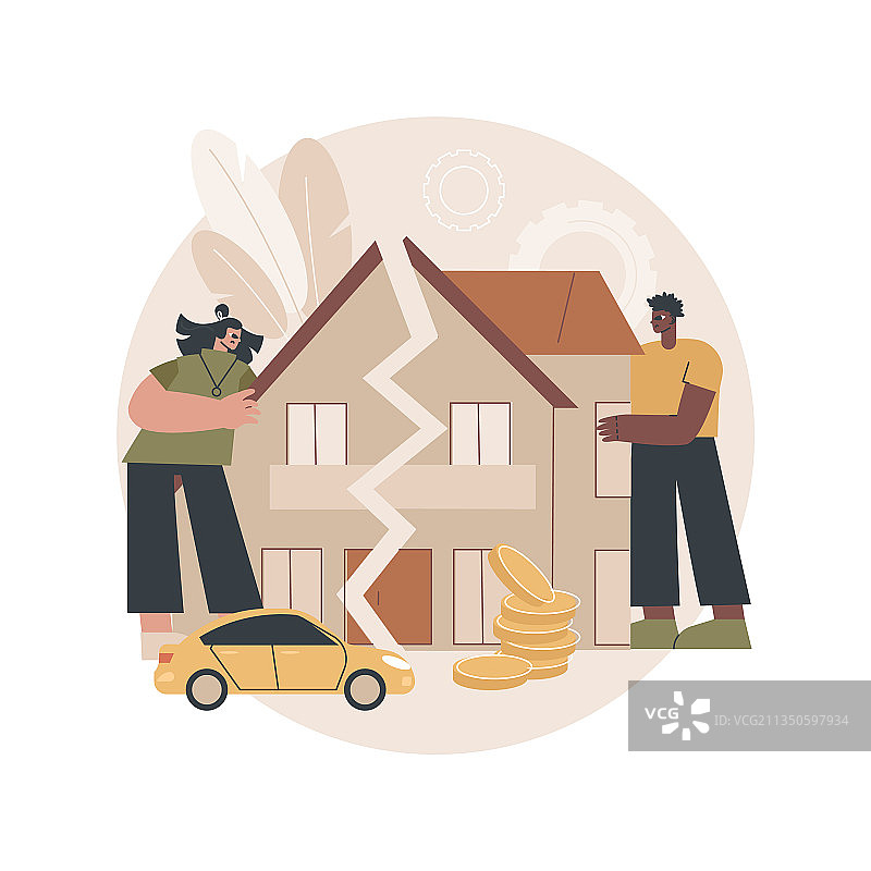 财产分割抽象概念图片素材