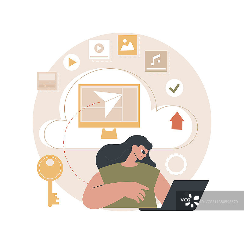 安全文件共享抽象概念图片素材