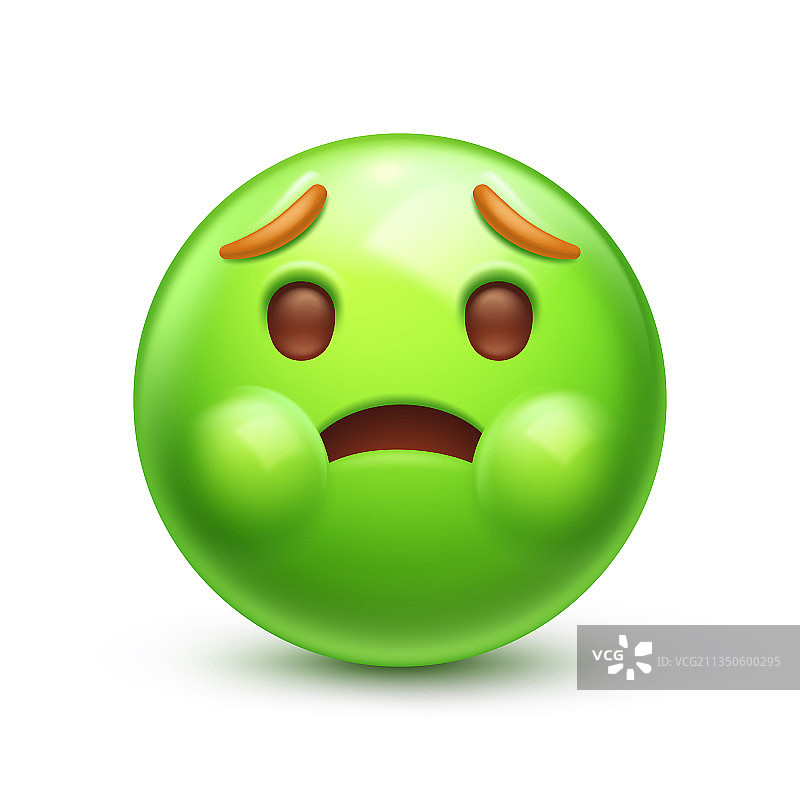 拿着一个想呕吐的表情符号图片素材