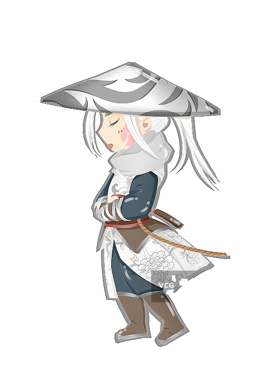 中国风可爱古代男性武者插画元素图片素材