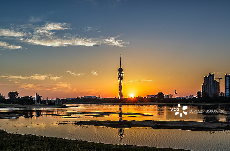 《淠水夕阳》图片素材