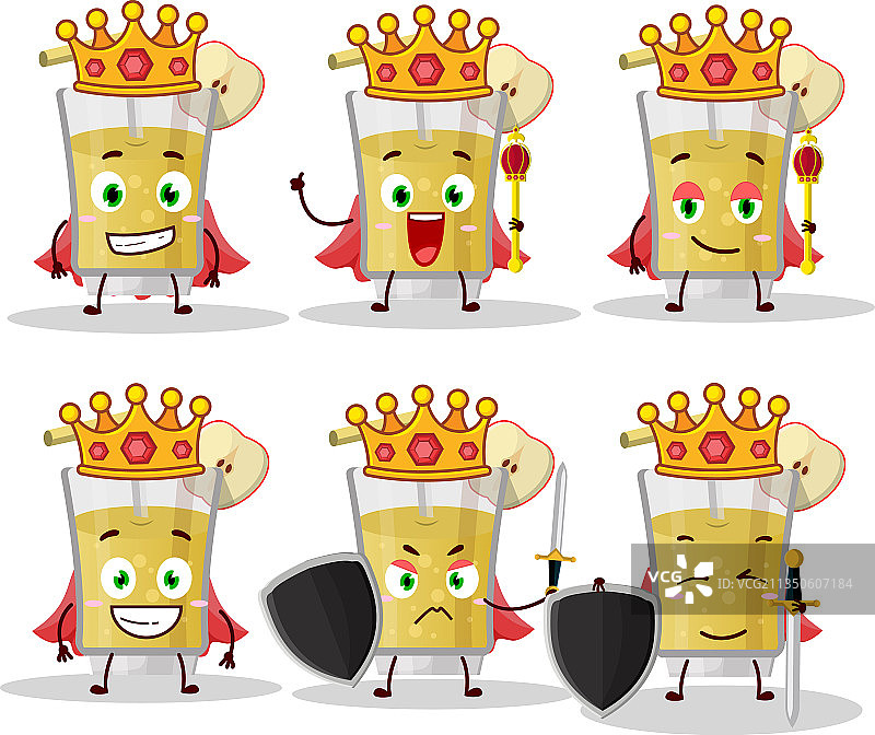 卡通鲜榨苹果汁国王图片素材