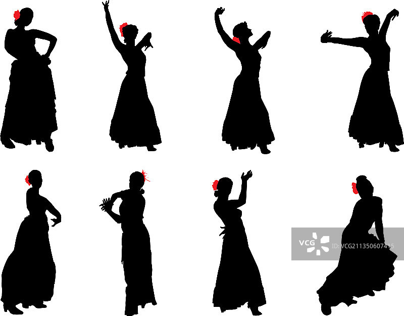 弗拉明戈舞者剪影6图片素材