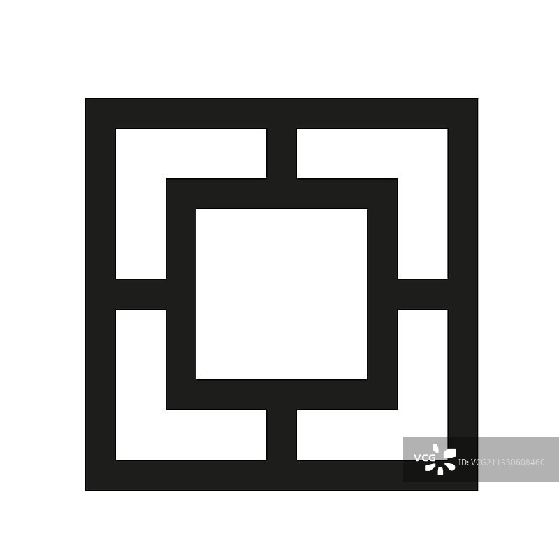 带厚墙图标的方形，粗方形标志图片素材