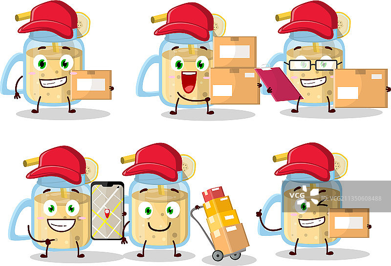 卡通人物设计：香蕉冰沙图片素材