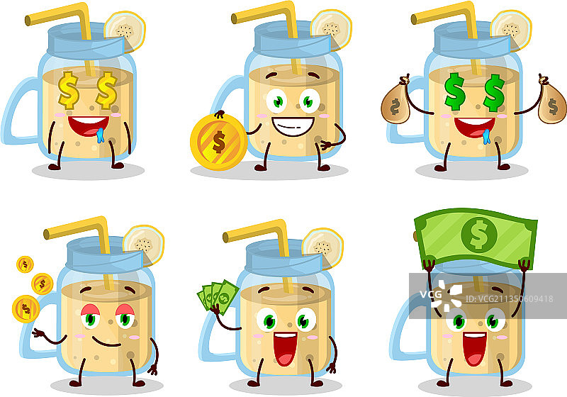 可爱香蕉冰沙卡通形象图片素材