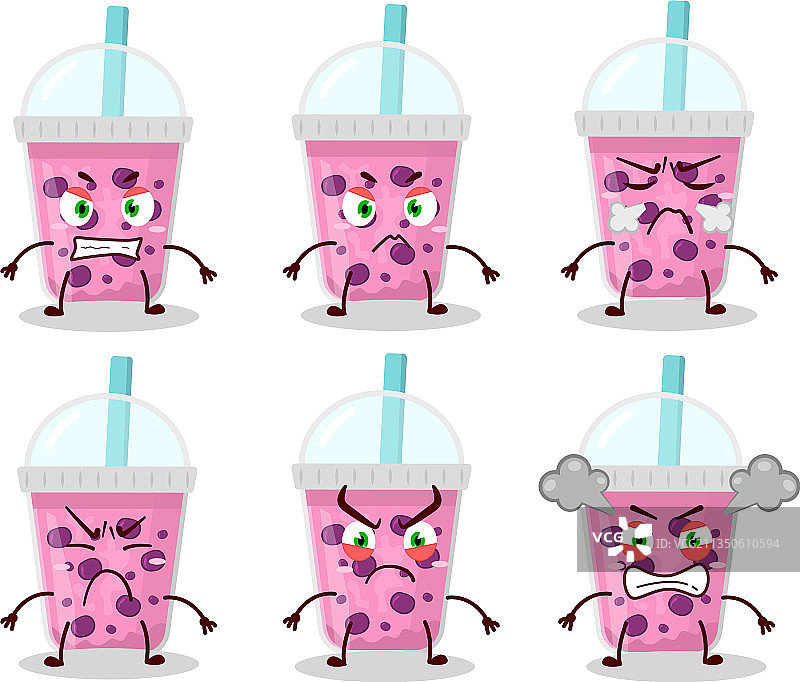 葡萄奶茶波霸卡通形象图片素材