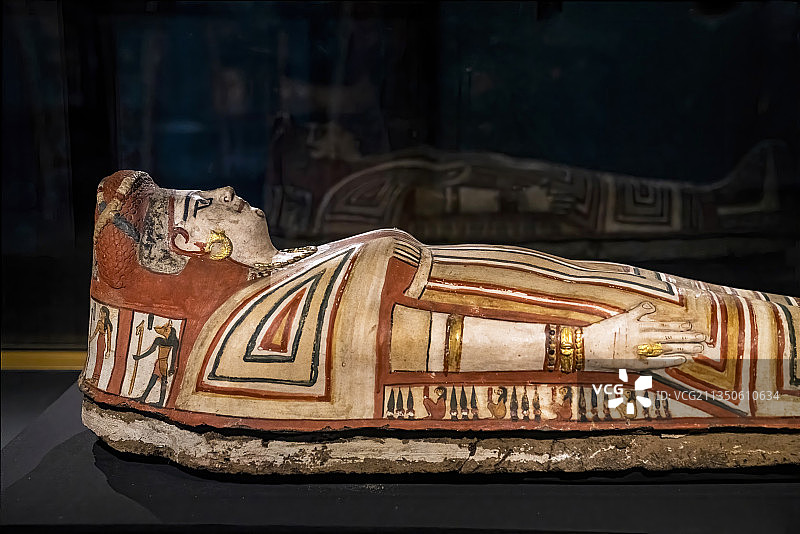 埃及年轻女孩木乃伊盖板图片素材