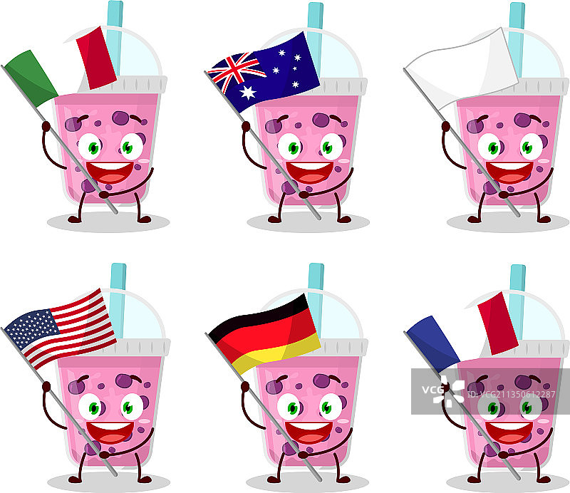 葡萄奶茶波霸卡通人物图片素材
