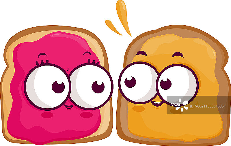 花生酱果酱面包片图片素材