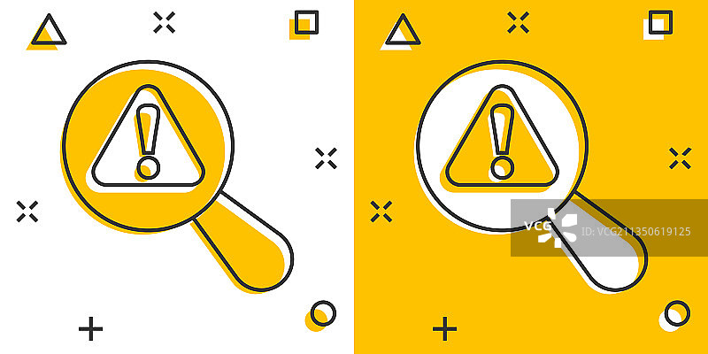 漫画风格的风险分析图标图片素材