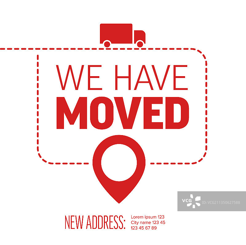我们已搬迁极简红色宣传单模板图片素材