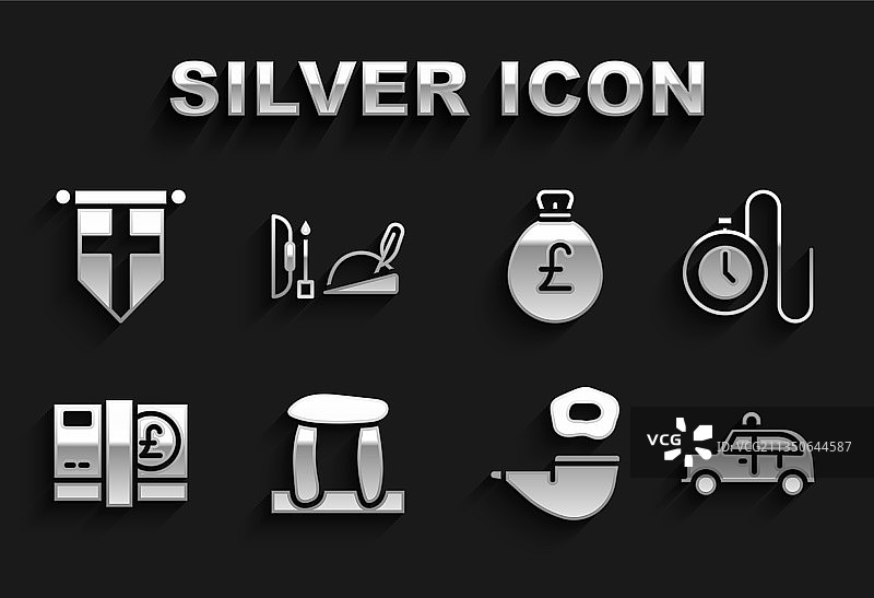 巨石阵手表与链条出租车图片素材