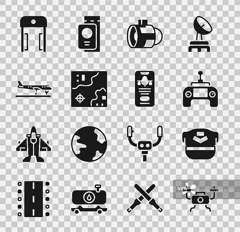 无人机飞行员帽子遥控喷气机套装图片素材