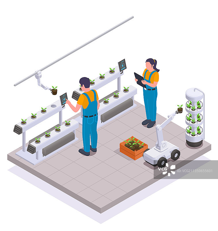 现代温室2.5D彩色概念设计图片素材