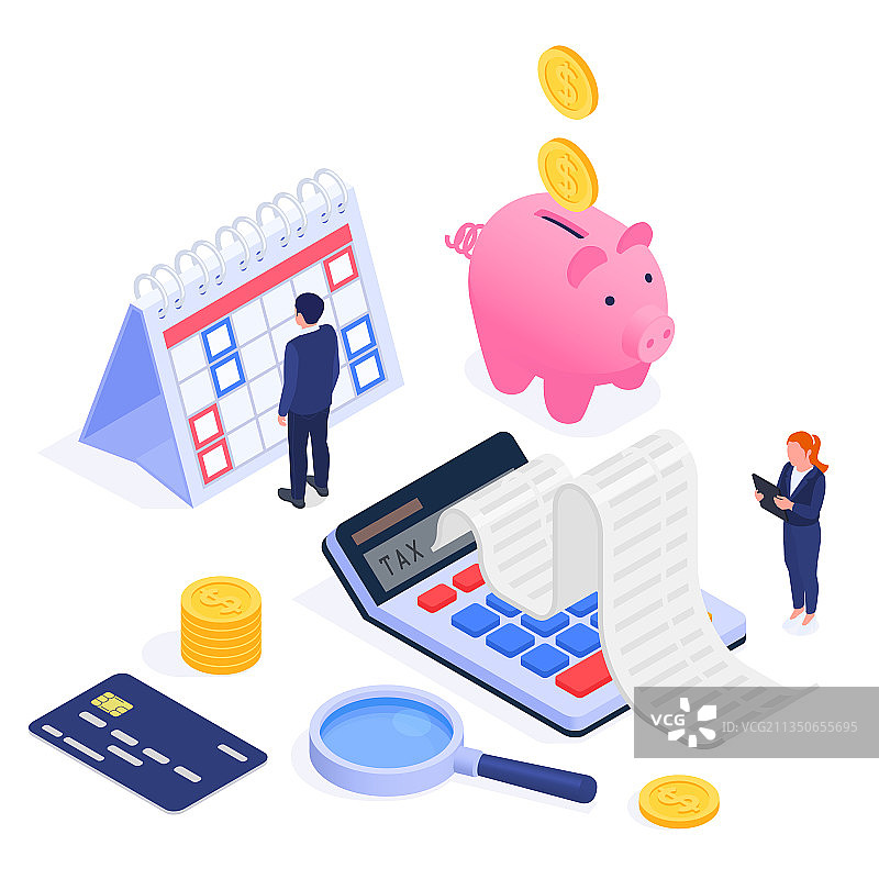 审计2.5D概念图片素材