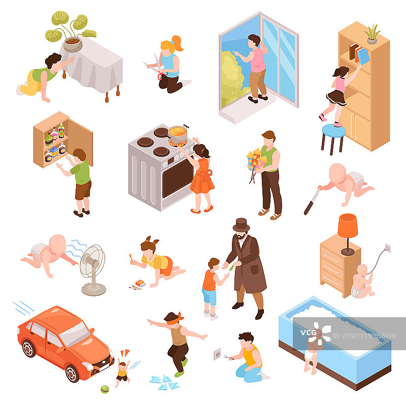 儿童安全风险图标图片素材