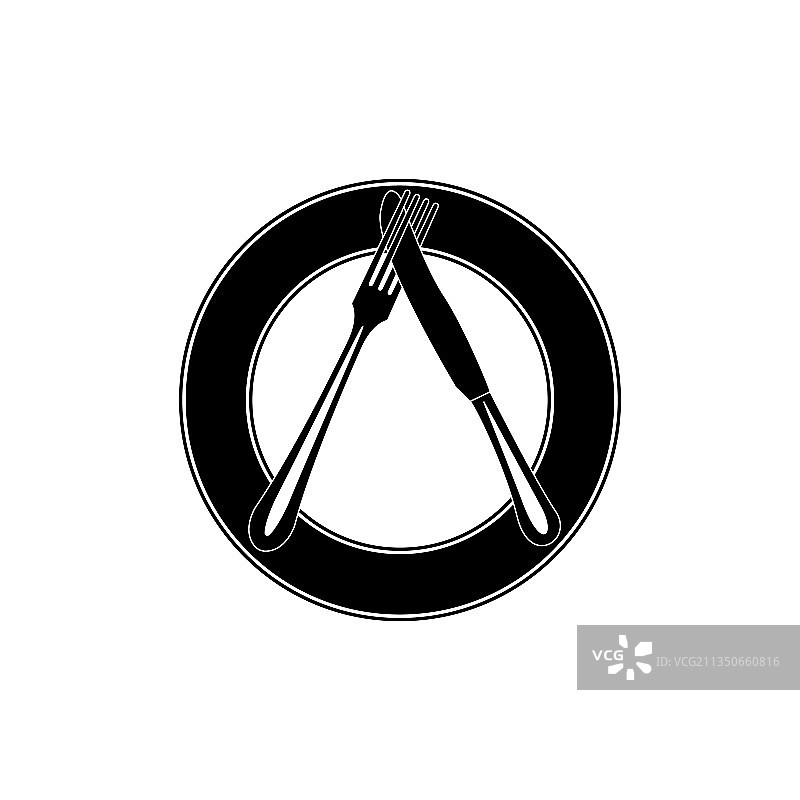 我不喜欢盘子里的刀叉，黑色图片素材