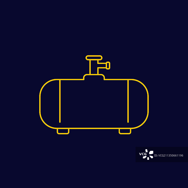 气罐工业圆柱体线性图标图片素材