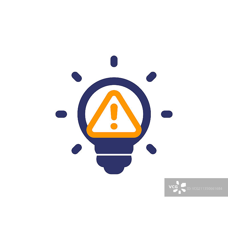 灯泡和警告图标图片素材