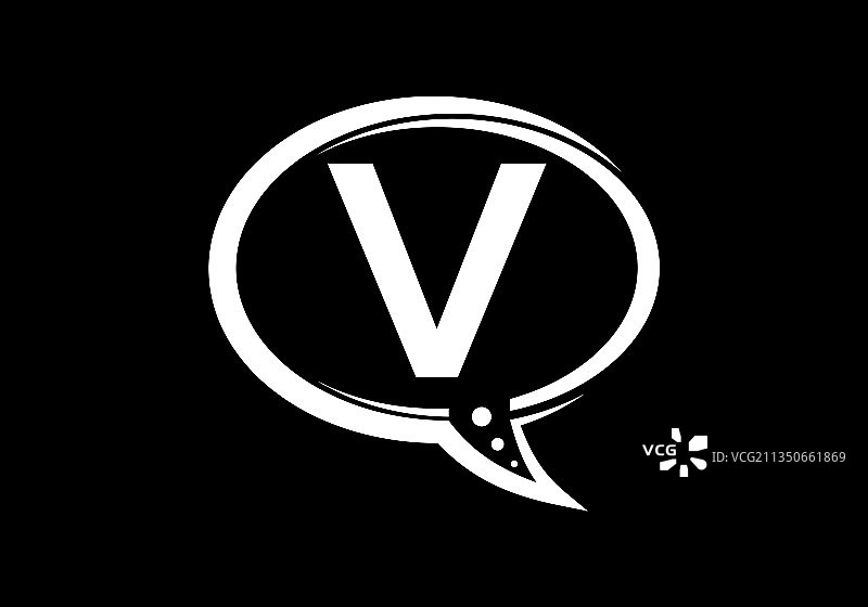 带有气泡的字母V字母组合图片素材