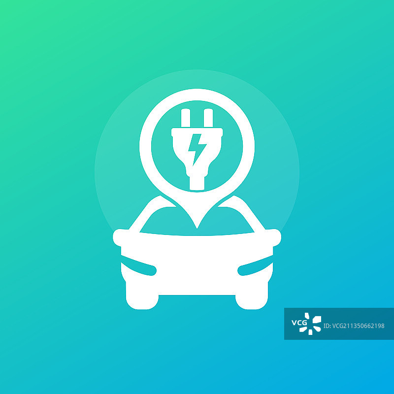 电动汽车和插头绿色交通图标图片素材