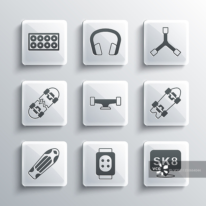 护膝、滑板和长板图片素材