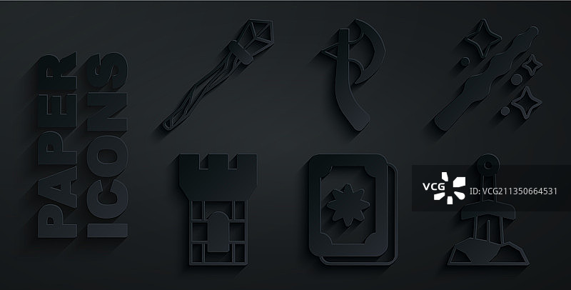 塔罗牌魔杖城堡剑塔组合图片素材