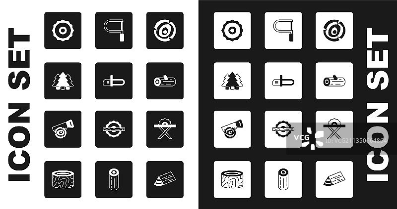 圣诞树电锯木头组合图片素材