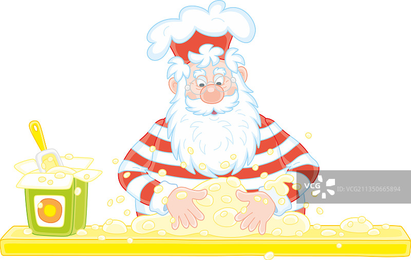 圣诞老人揉面制作馅饼图片素材