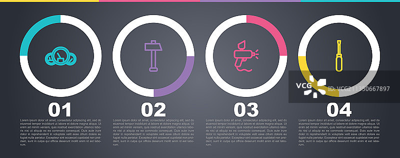 车速表、锤子和喷枪图片素材