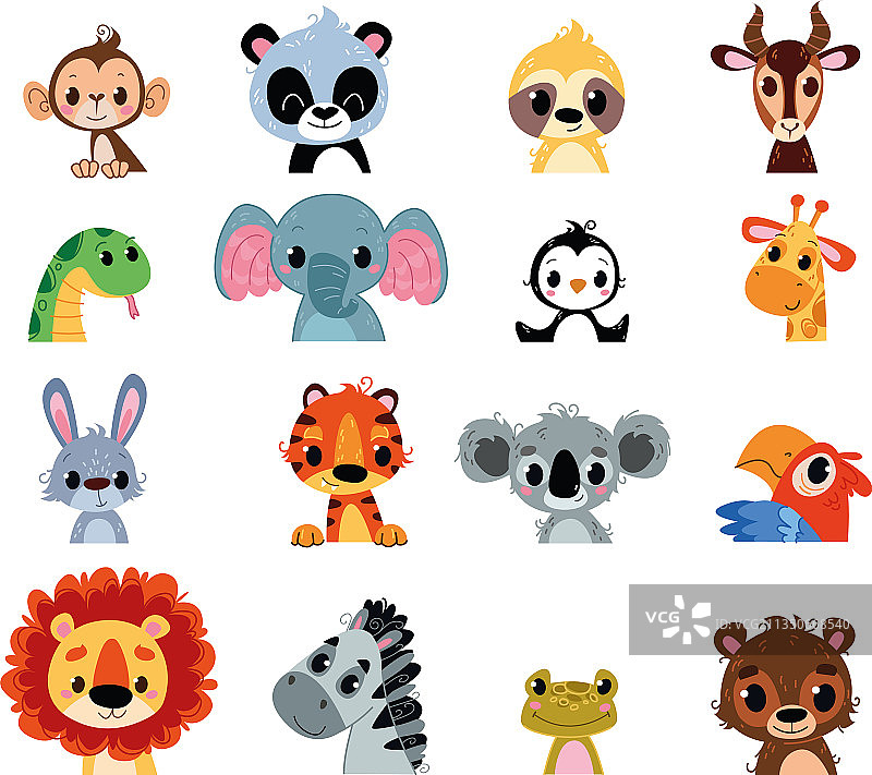 可爱非洲小动物幼崽合集图片素材