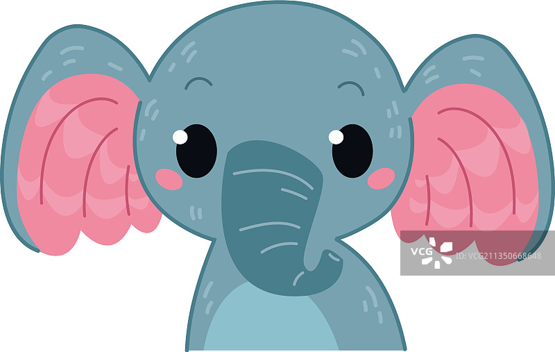 大象图标和符号儿童风格隔离图片素材