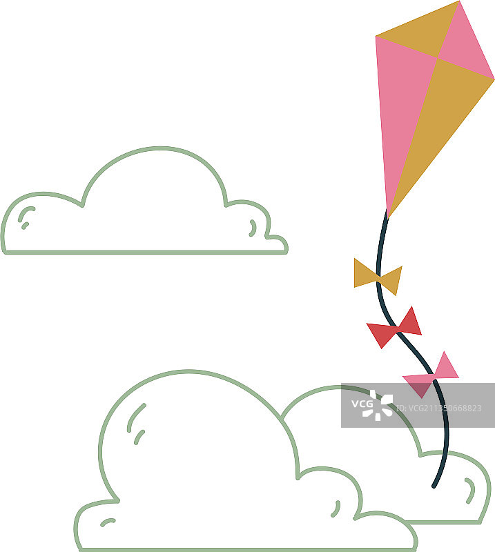 儿童风可爱粉色风筝图案图片素材