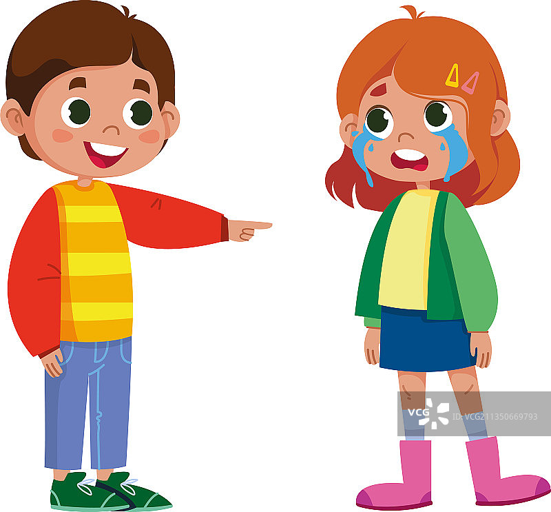 欺凌男孩的儿童角色图片素材