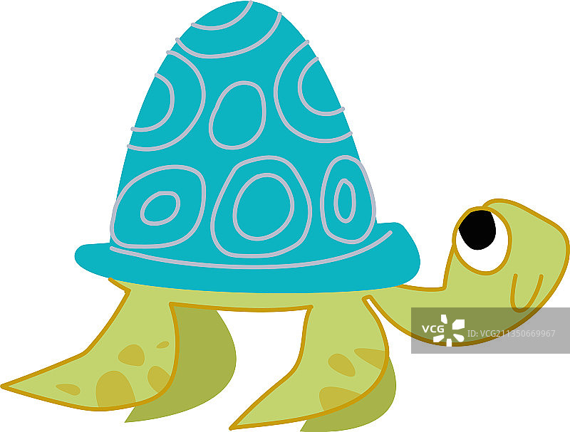 卡通儿童画中可爱的海龟卡通图片素材